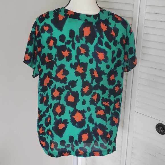 CAbi "RITA" Green/Black/Orange Short Sleev… - Picture 8 of 10